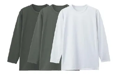 メンズ：特暖　裏起毛クルーネックＴシャツ