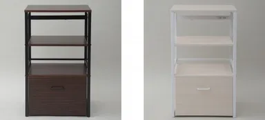 レンジ台(左：ウォルナット 右：ホワイトウォッシュ)