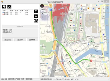 大型車規制考慮ルート検索結果