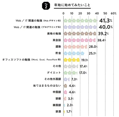 グラフ2：年始に始めてみたいこと