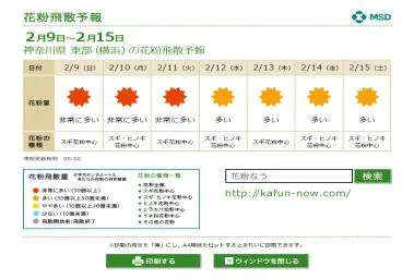 全国花粉飛散予測イメージ