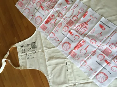 オリジナルエプロン、手ぬぐい