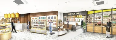 ハンズ ビー(左)・ハンズカフェ(右) ピオレ明石店イメージ