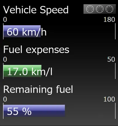ウィジェット例(燃費情報) 2