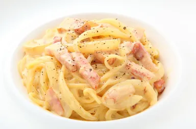 乳を使わない豆乳クリームのカルボナーラ