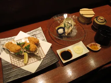 殻付き牡蠣御膳1