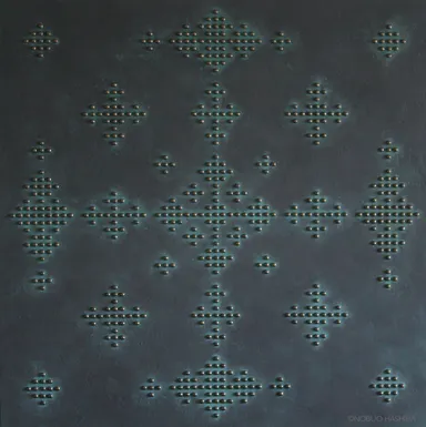 橋場信夫 Untitled 2006 緑青 120cm×120cm