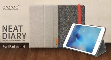 プレミアムファブリックが心地よいiPad mini4専用ケース