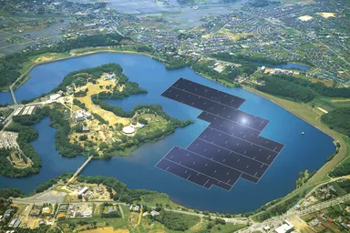 水上設置型太陽光発電システム（千葉・山倉水上メガソーラー発電所の完成イメージ）