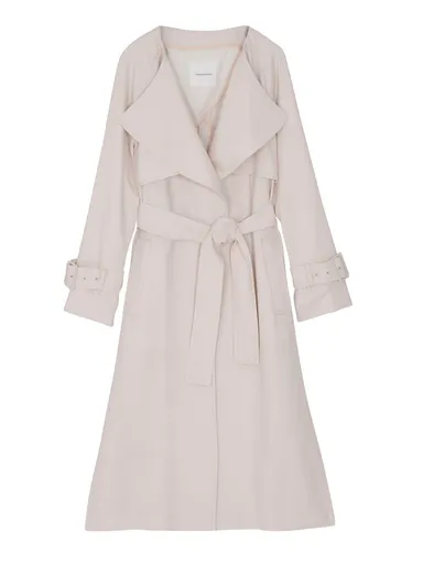 ドレープラペルLONGトレンチコート　WHITE