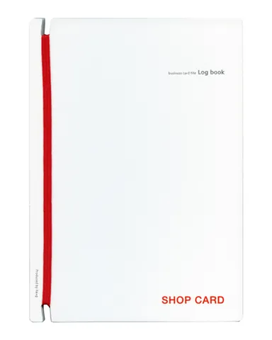 Log book名入れサンプル(白×レッド)