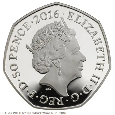 50ペンスカラー銀貨表面