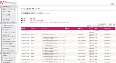 マイウォッチャー・ファイルズ 操作画面イメージ