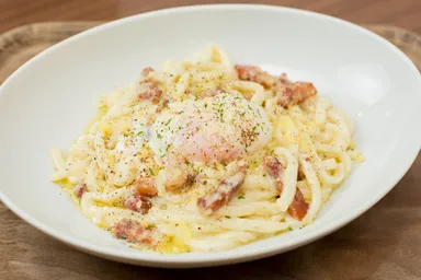 減塩カルボナーラうどん