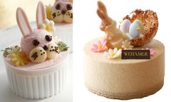 キュートなうさぎがちょこんとのったスイーツ