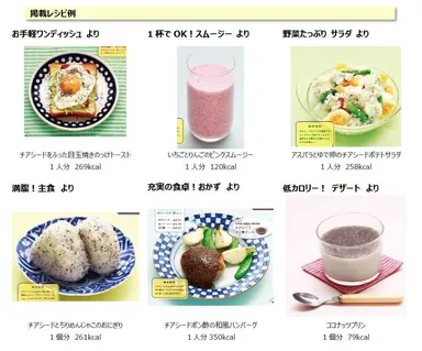 「スーパーフード チアシードBOOK」掲載レシピ例