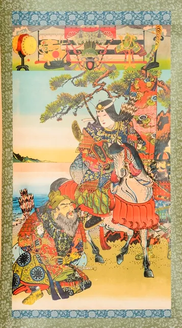 高価な武者人形や飾り兜の代わりに飾られた錦絵（御香宮神社蔵）