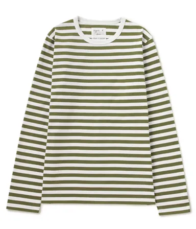 BORDER LONG SLEEVE T-SHIRT(DOLLAR)