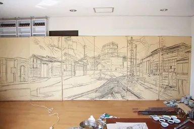 棚町 宜弘さん制作風景