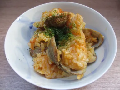 アレンジメニュー(3) パエリア風 雪人参ごはん