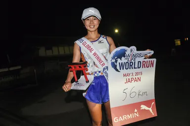 2015年女子部門世界チャンピン　渡邊裕子さん(Naoyuki Shibata for Wings for Life World Run)