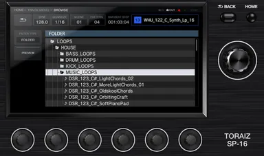 タッチディスプレイ BROWSE画面
