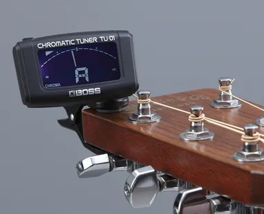 ギターヘッドに取り付けるクリップ式のクロマチック・チューナー『TU-01』