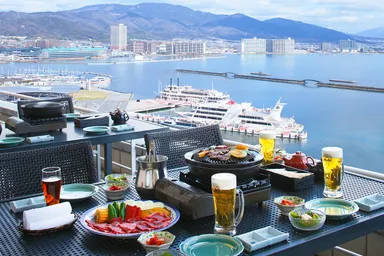 屋上アウトドアバーベキュー星