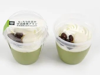 もっちり白玉の宇治抹茶プリン