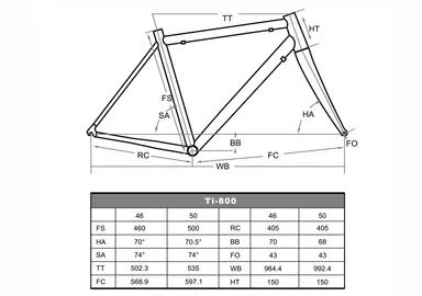 Ti-800 ジオメトリー
