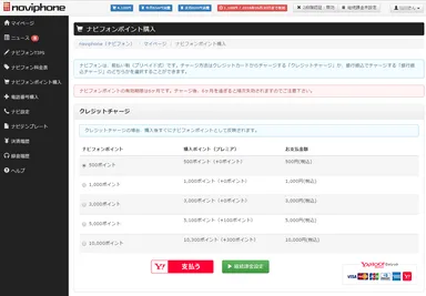 ナビフォンポイント購入